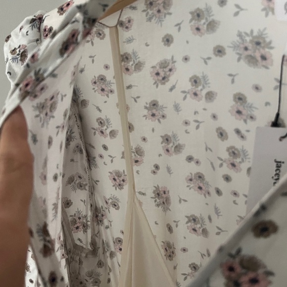 NWT The Drop Soft Pink Floral Pr Lined Midi tiered Dress - Size Small - Picture 8 of 12